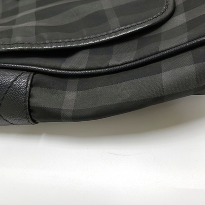 BURBERRY Grey Nylon Single Shoulder Bag Crossbody Silver Hardware-(SKU)-954024559