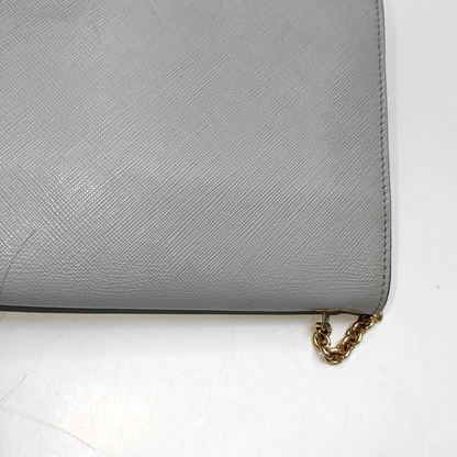 FERRAGAMO Ginny Grey Leather Crossbody Single Shoulder Bag Golden hardware-(SKU)-944502659