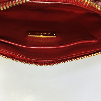 Miu Miu Avenue Red Cowhide Fringe Clutch Golden hardware-(SKU)-954296949