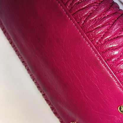 COACH MADISON Fuchsia Leather Single Shoulder Handbag Crossbody Golden hardware-(SKU)-941851369