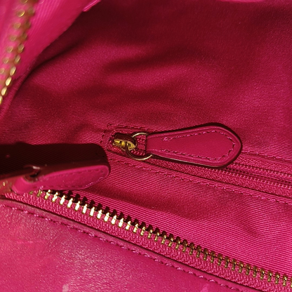 COACH Colette Fuchsia Leather Shoulder Tote Crossbody Bag Golden hardware Removable shoulder strap-(SKU)-931965984