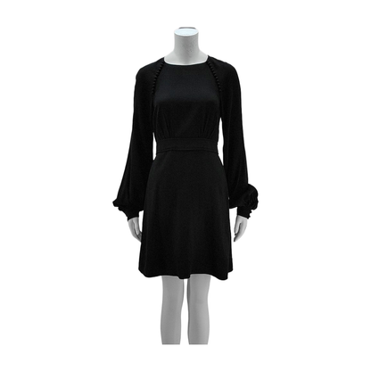 Chloé Scode Autumn Winter Black Acetate Women's Long Sleeve Mid-Length Dress-(SKU)-935533962