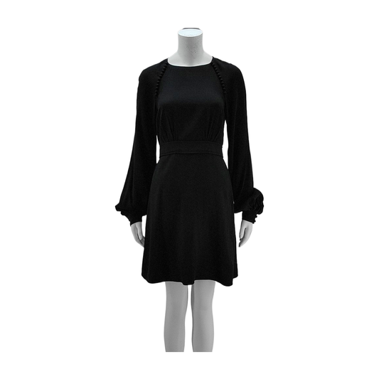 Chloé Scode Autumn Winter Black Acetate Women's Long Sleeve Mid-Length Dress-(SKU)-935533962