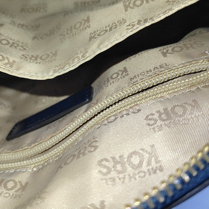 MICHAEL KORS Blue Patent Leather Single Shoulder Bag Crossbody Bag Golden hardware-(SKU)-14206783