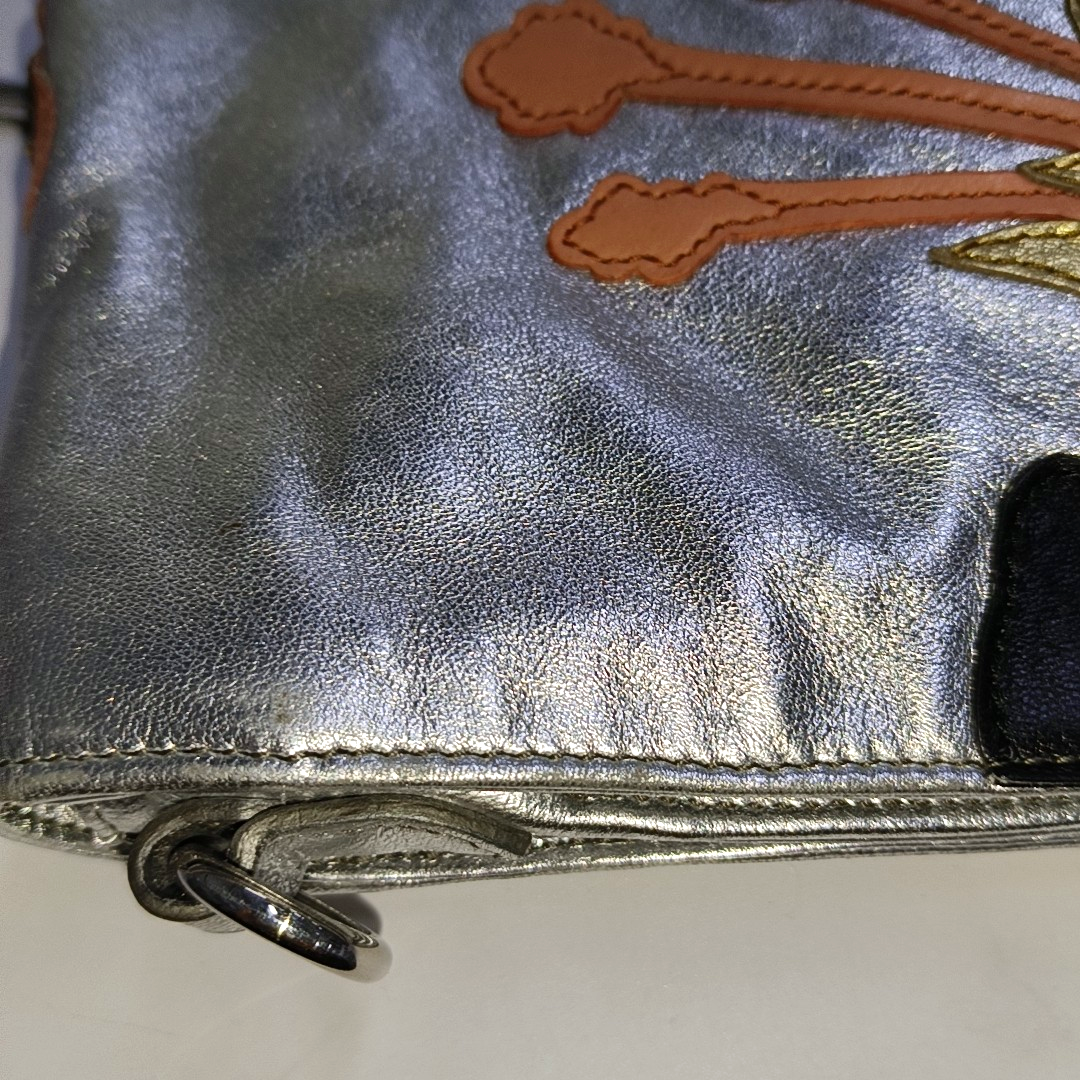 Miu Miu Silver leather patched crossbody bag Silver Hardware Removable shoulder strap-(SKU)-936787329