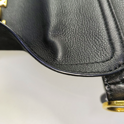 LOUIS VUITTON LOCKME TENDER Black Leather Shoulder Bag with Shoulder Strap, Gold Hardware, Removable Shoulder Strap-(SKU)-963366235