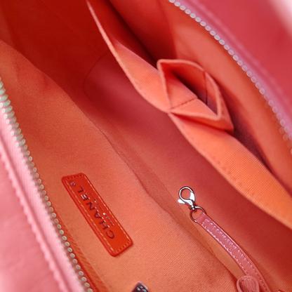 CHANEL GABRIELLE Medium Orange Calfskin Quilted Pattern Gabby Bag Crossbody Shoulder Bag Sling Bag Gold Silver Ruthenium Hardware 27 Clasp Removable Strap-(SKU)-945856539