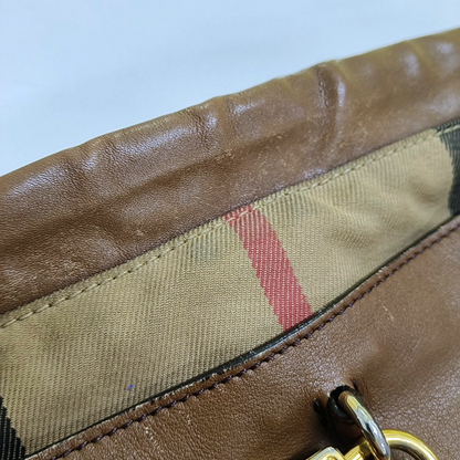 BURBERRY Brown Leather Crossbody Single Shoulder Bag Golden hardware Removable shoulder strap-(SKU)-941129848