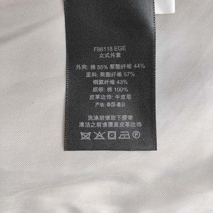 COACH XScode Spring and Autumn Grayish White Cotton Women's Medium Length Windbreaker-(SKU)-943772340