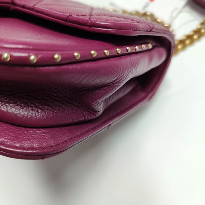 CHANEL CLASSIC FLAP Mini Burgundy Calfskin Quilted Large Mini Shoulder Bag Crossbody Strap Gold Hardware 24k-(SKU)-971151918