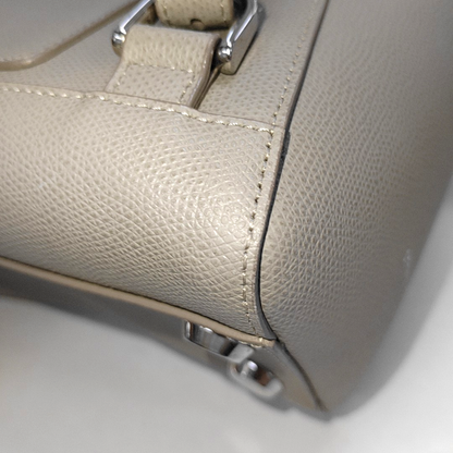 senreve Gray Cow Leather Embossed Single Shoulder Bag Backpack Silver Hardware Removable shoulder strap-(SKU)-14223070