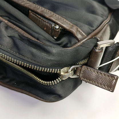 PRADA Black fabric crossbody bag shoulder bag Silver Hardware-(SKU)-953382734