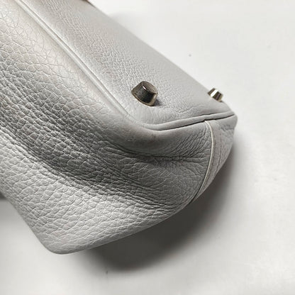 HERMÈS Picotin 18 White Clemence Leather Basket Handbag Silver Hardware 🄵 Engraving-(SKU)-971056955