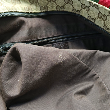 GUCCI Diaper  Brown Canvas Monogram Handbag Single Shoulder Bag Silver Hardware-(SKU)-953375833