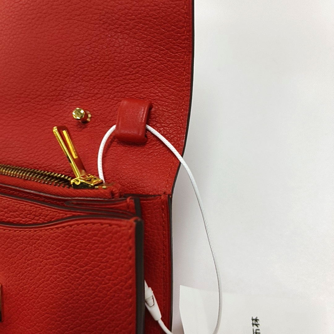 HERMÈS Convoyeur Mini Tomato Red Evercolor Leather Shoulder Bag with Detachable Strap, Silver Hardware, X, Detachable Strap-(SKU)-955932809