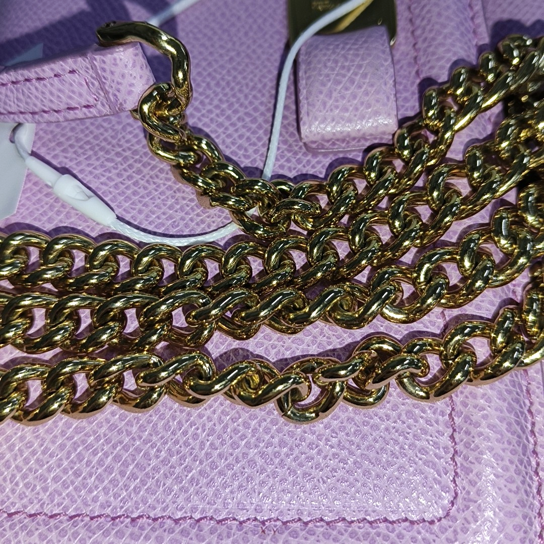 FERRAGAMO Ginny Purple Calf Leather Crossbody Bag Golden hardware Removable shoulder strap-(SKU)-940121051