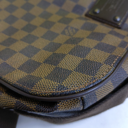 LOUIS VUITTON BROOKLYN Medium size Brown Coated Canvas Checkerboard Crossbody Shoulder Bag Golden hardware-(SKU)-960589506