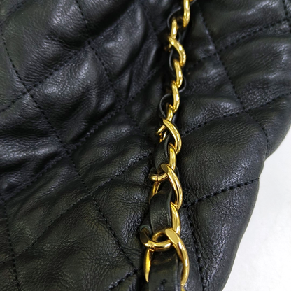 CHANEL CHAIN ME Black Pebbled Leather Quilted Crossbody Shoulder Bag with Gold Hardware, 14 openings-(SKU)-953577261