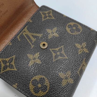 LOUIS VUITTON ELISE Brown coated canvas vintage wallet Golden hardware Vintage model-(SKU)-953704292