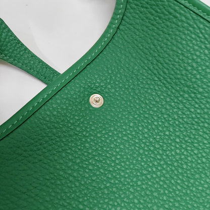 HERMÈS Evelyne 17 Cartoon Green Clemence Leather Cutout Shoulder Bag Crossbody Bag Handbag Detachable Strap Silver Hardware W Stamp Complete Accessories-(SKU)-967059871