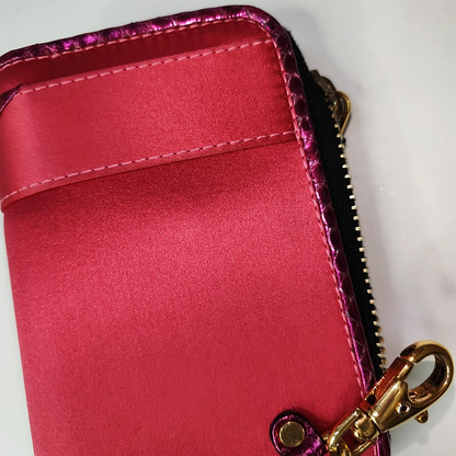 BURBERRY Blush Pink Satin Wallet Golden hardware-(SKU)-938174307