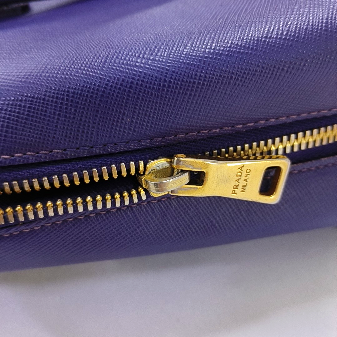 PRADA Promenade Purple Cowhide Logo Monogram Crossbody Shoulder Bag Single Shoulder Bag Golden hardware-(SKU)-950771962