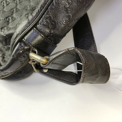 GUCCI GG Imprime Brown Leather Vintage Shoulder and Crossbody Bag Golden hardware-(SKU)-953018922