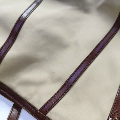 BURBERRY CanterburyMedium Khaki Canvas No Shoulder Bag-(SKU)-936730743