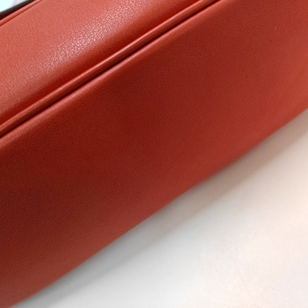 HERMÈS Berline National Red Swift Leather Quilted Shoulder Bag Crossbody Silver Hardware 🅁 Engraved Removable Strap-(SKU)-965269770