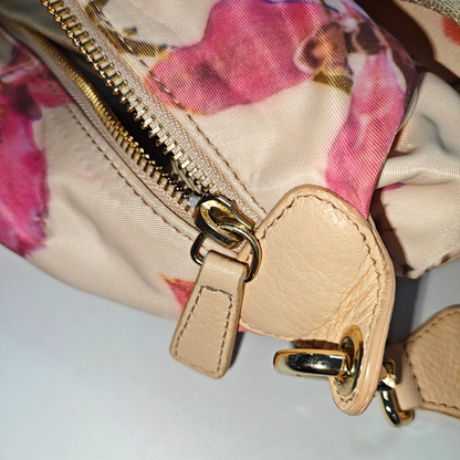 FURLA Beige fabric printed single shoulder bag Rose Gold Hardware Removable shoulder strap-(SKU)-940524679