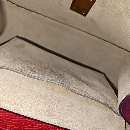 Chloé Drew Medium size Red Leather Piggy Bag Crossbody Single Shoulder Bag Golden hardware-(SKU)-957567853