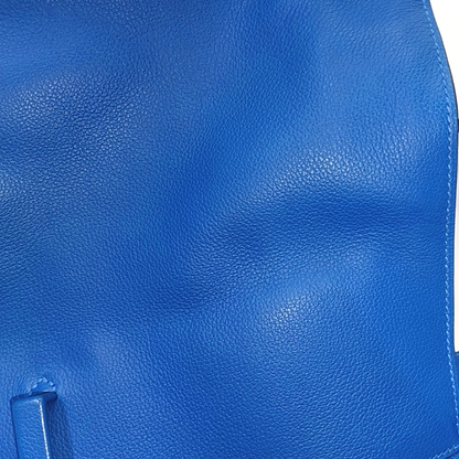 HERMÈS Etribelt Tanzanian Blue Evercolor Leather Tote Bag Silver Hardware 🅀 Stamp-(SKU)-931664662