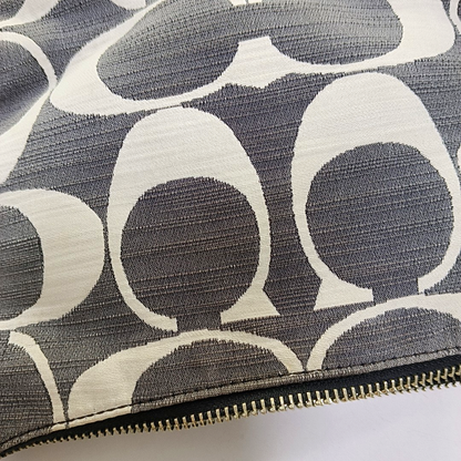 COACH Grey Canvas Monogram Single Shoulder Bag Silver Hardware-(SKU)-935729806