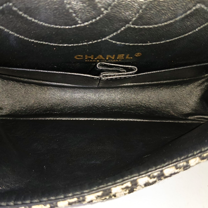 CHANEL 2.55 multicolor wool single shoulder bag/crossbody bag with gold-colored hardware, 21 pockets-(SKU)-960334063