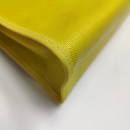 HERMÈS Herbag 31 Lemon Yellow Coated Canvas Shoulder Bag Tote Bag with Detachable Strap and B Stamp Accessories Included-(SKU)-971138279