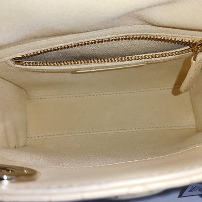 DIOR Lady Dior Mini Light Yellow Lamb Skin Quilted Three Compartments Shoulder Bag Tote Crossbody Bag with Detachable Strap-(SKU)-967633936