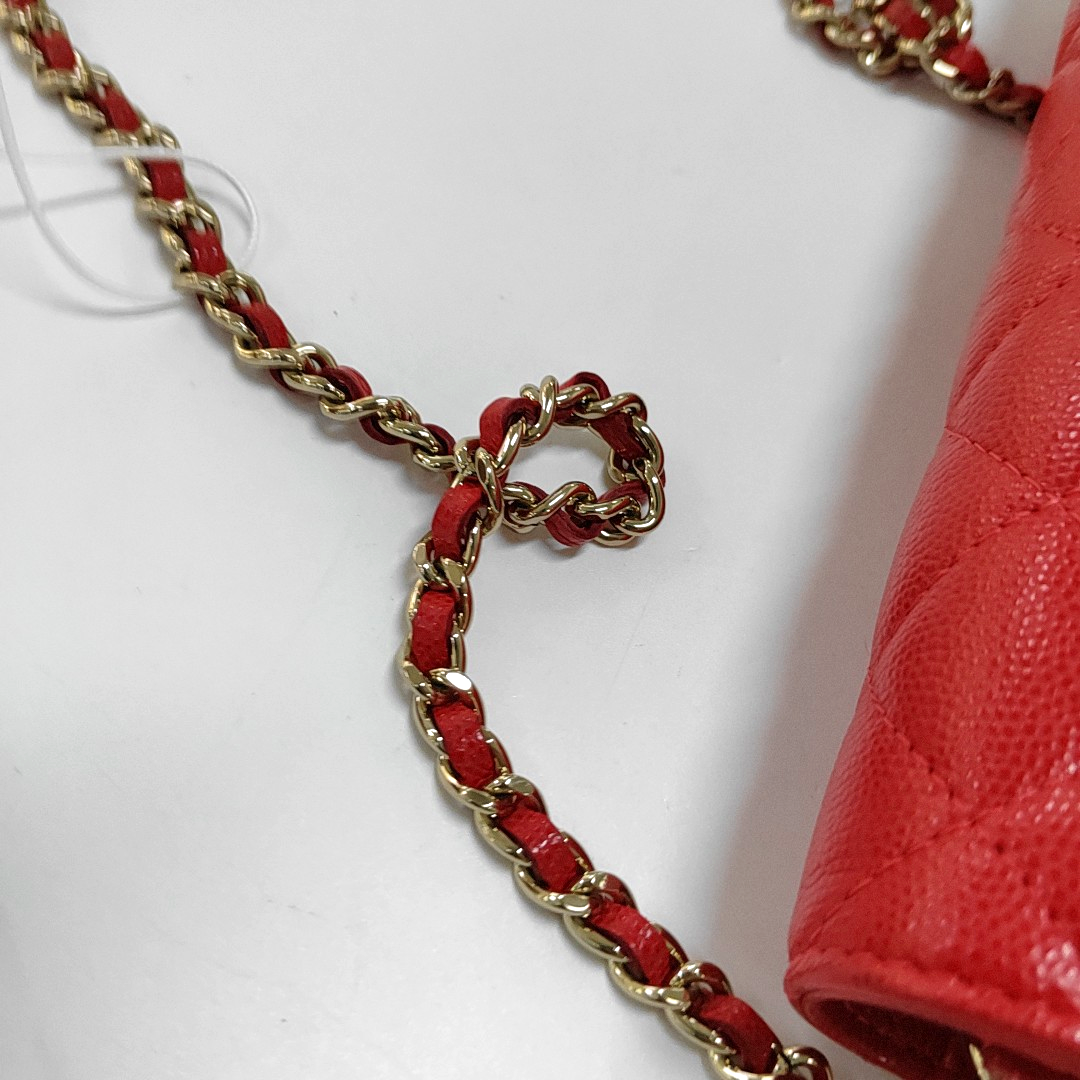 CHANEL WOC Orange Calfskin Quilted Crossbody Shoulder Bag Golden Hardware 28 Flap-(SKU)-957247135