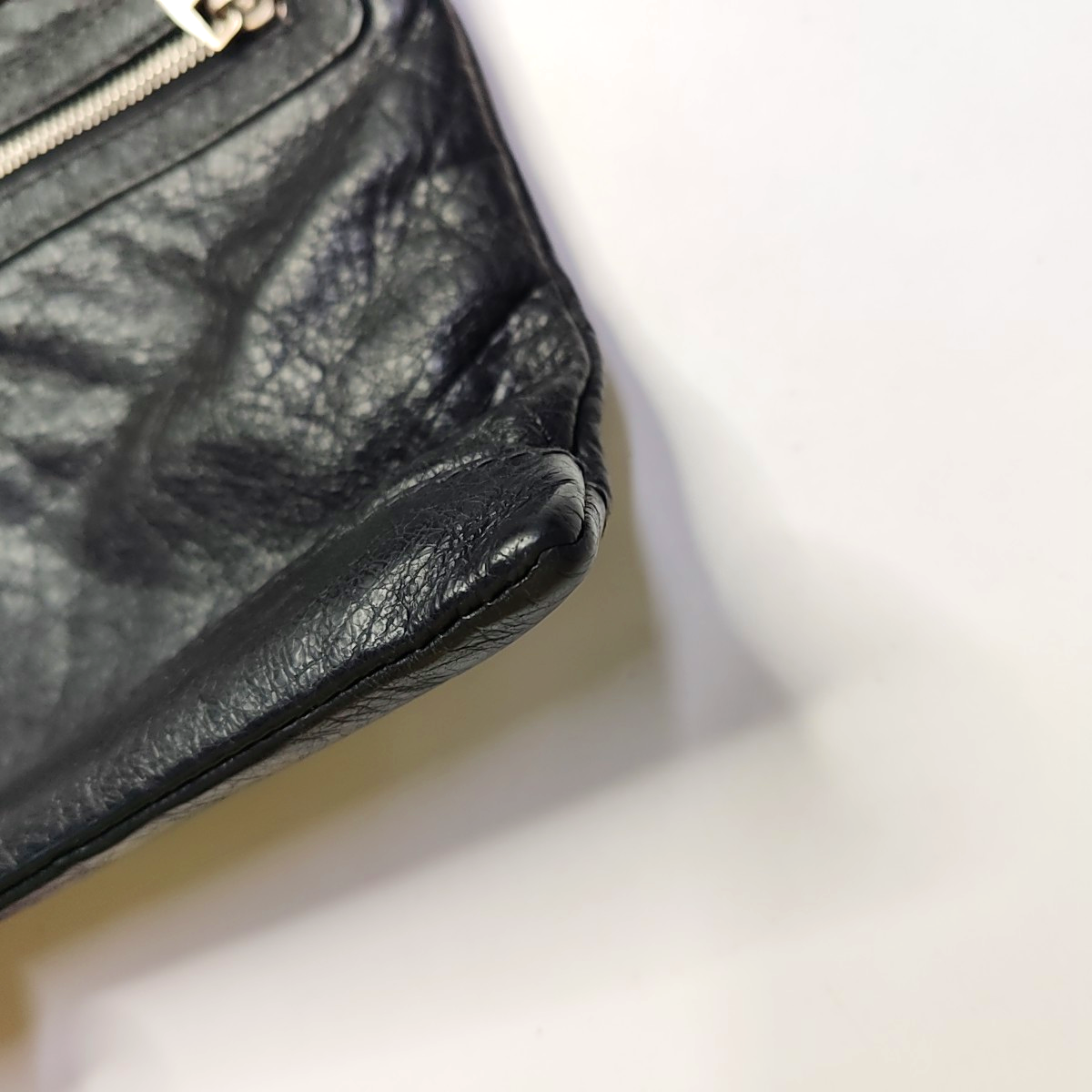 BALENCIAGA Classic City Black Lamb Skin Clutch Silver Hardware-(SKU)-935635471
