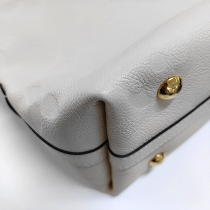 LOUIS VUITTON CARRYALL Small Beige Leather Monogram Damier Ebene Shoulder Bag Tote Bag Crossbody Golden Hardware Removable Shoulder Strap-(SKU)-965118869