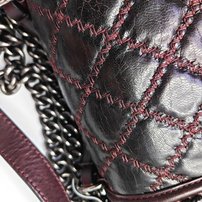 CHANEL BOY CHANEL Small Burgundy Calfskin Quilted Shoulder Bag Tote Crossbody Bag with Detachable Strap Rhodium Hardware 21 Compartments-(SKU)-965756203