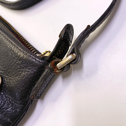 LOEWE Black Leather Crossbody Bag Single Shoulder Bag Golden hardware-(SKU)-950255613