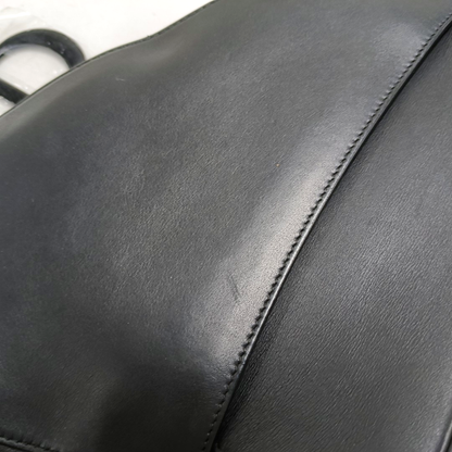 DIOR Saddle Small Black Calfskin Saddle Bag Single Shoulder Bag Tote with Black Hardware and Removable Strap-(SKU)-940890470
