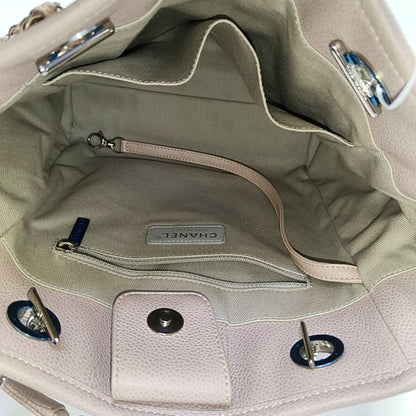 CHANEL DEAUVILLE Pink Leather Quilted Shoulder Bag with Detachable Strap-(SKU)-968656894