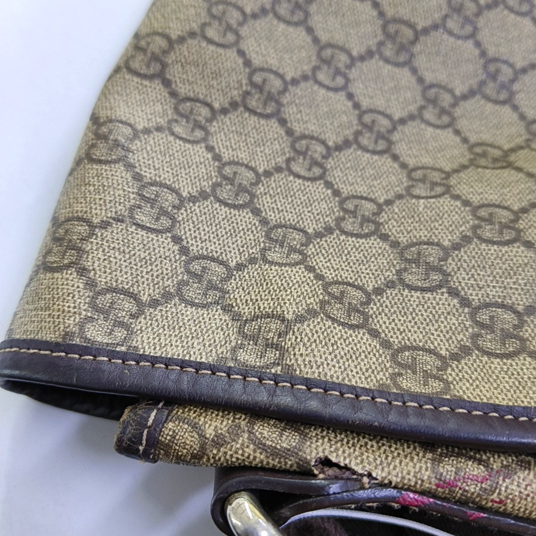 GUCCI GG Imprime Ebony Coated Canvas Monogram Single Shoulder Bag Golden hardware-(SKU)-959825887