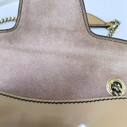 GUCCI Emily Chain Small size Brown Patent Leather Horse Bit Single Shoulder Bag Golden hardware-(SKU)-954647848