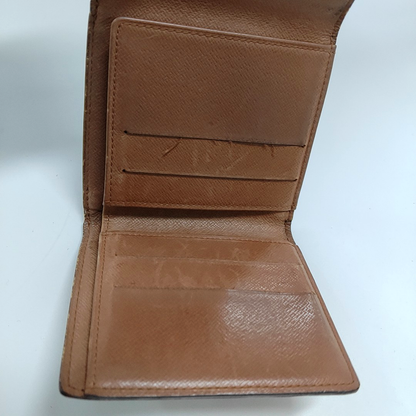LOUIS VUITTON ELISE Brown coated canvas vintage wallet Golden hardware Vintage model-(SKU)-953704292