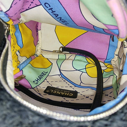 CHANEL CC POCKET Mini Black Fabric Backpack with Silver Hardware, 27 Clasps-(SKU)-968651019