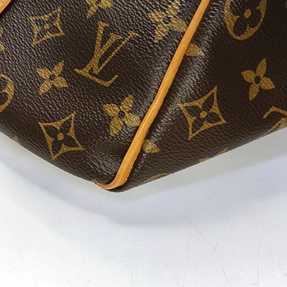 LOUIS VUITTON KEEPALL 50, brown coated canvas monogram Boston bag, shoulder bag, handbag with golden hardware and detachable strap-(SKU)-958409659