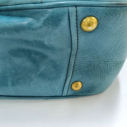 PRADA Tote bag Light Blue Cowhide Crossbody Tote Shoulder Bag Golden hardware Removable shoulder strap-(SKU)-959563238