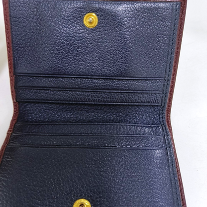 Miu Miu Miu Délice Burgundy Calfskin Leather Wallet Golden hardware-(SKU)-960123346